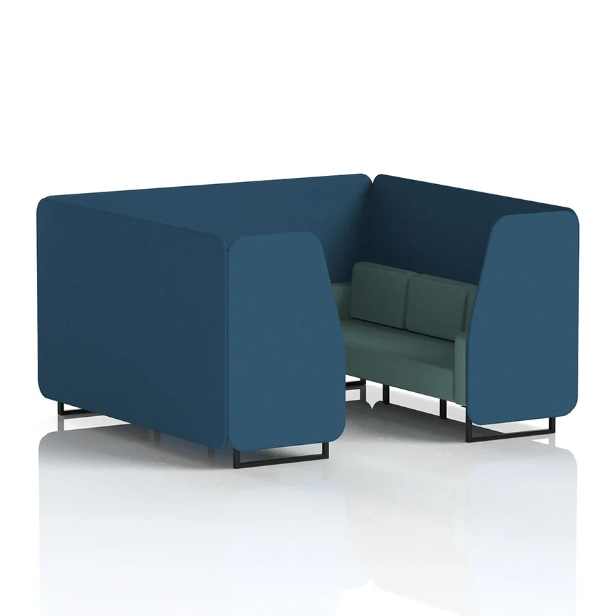 Brixworth Booth in Two Tone - 6 Seater with Black Table