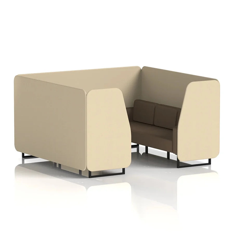 Brixworth Booth in Two Tone - 6 Seater with Black Table