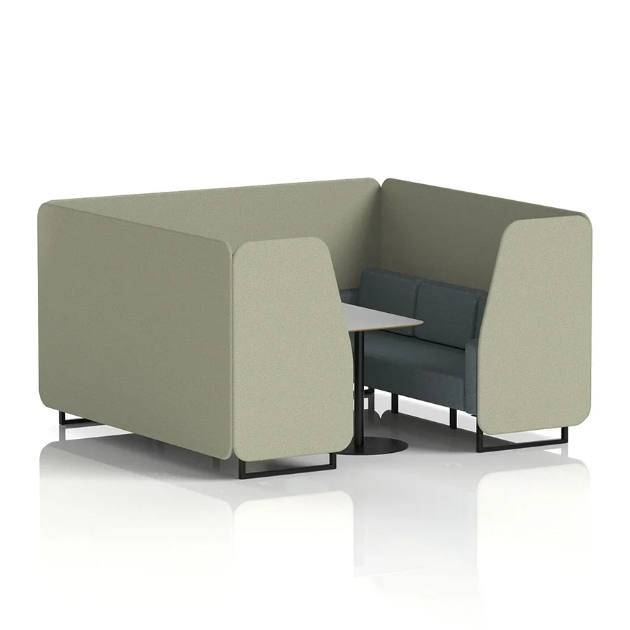 Brixworth Booth in Two Tone - 6 Seater with Grey Table