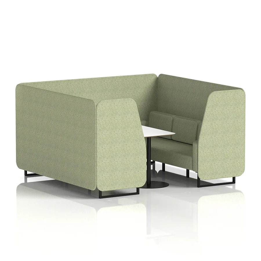 Brixworth Booth in Single Tone - 6 Seater with White Table