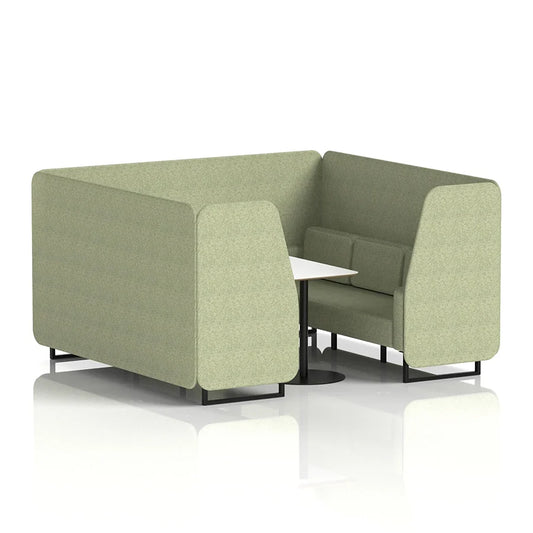 Brixworth Booth in Single Tone - 6 Seater with White Table