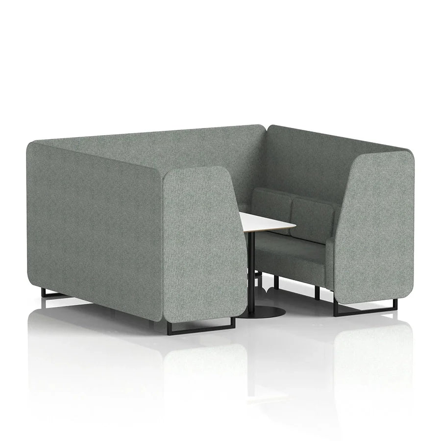 Brixworth Booth in Single Tone - 6 Seater with White Table