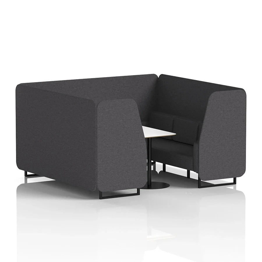 Brixworth Booth in Single Tone - 6 Seater with White Table
