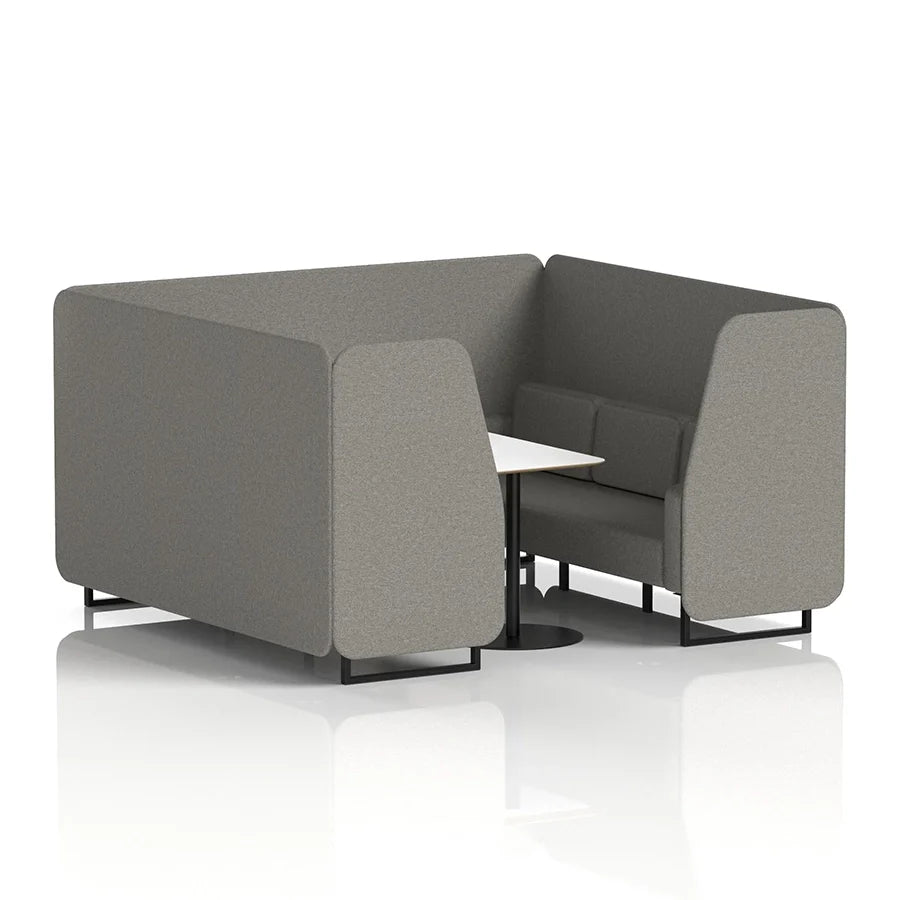 Brixworth Booth in Single Tone - 6 Seater with White Table