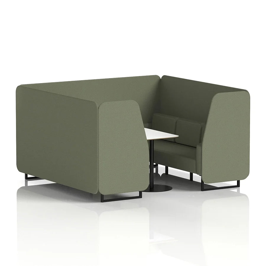 Brixworth Booth in Single Tone - 6 Seater with White Table