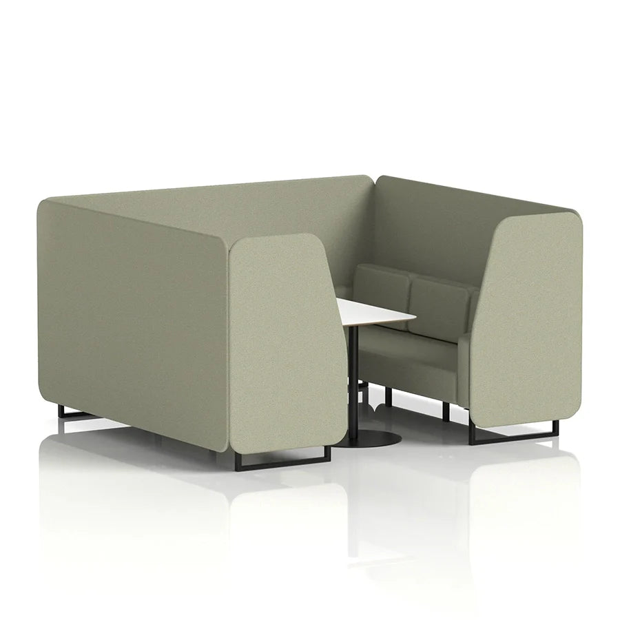 Brixworth Booth in Single Tone - 6 Seater with White Table