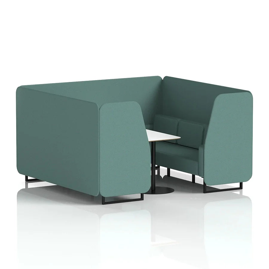 Brixworth Booth in Single Tone - 6 Seater with White Table