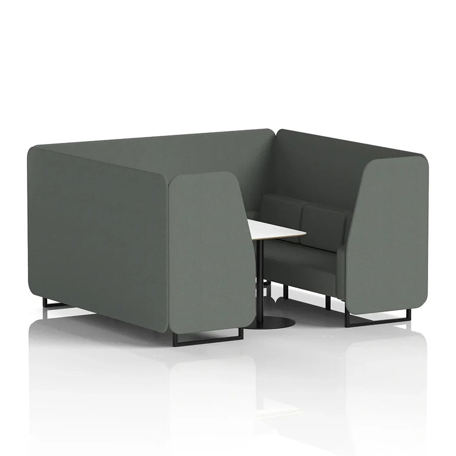 Brixworth Booth in Single Tone - 6 Seater with White Table