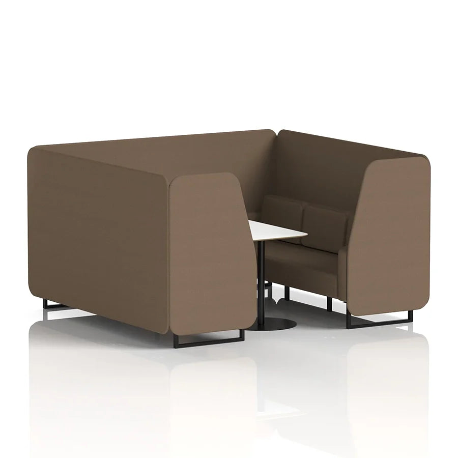 Brixworth Booth in Single Tone - 6 Seater with White Table