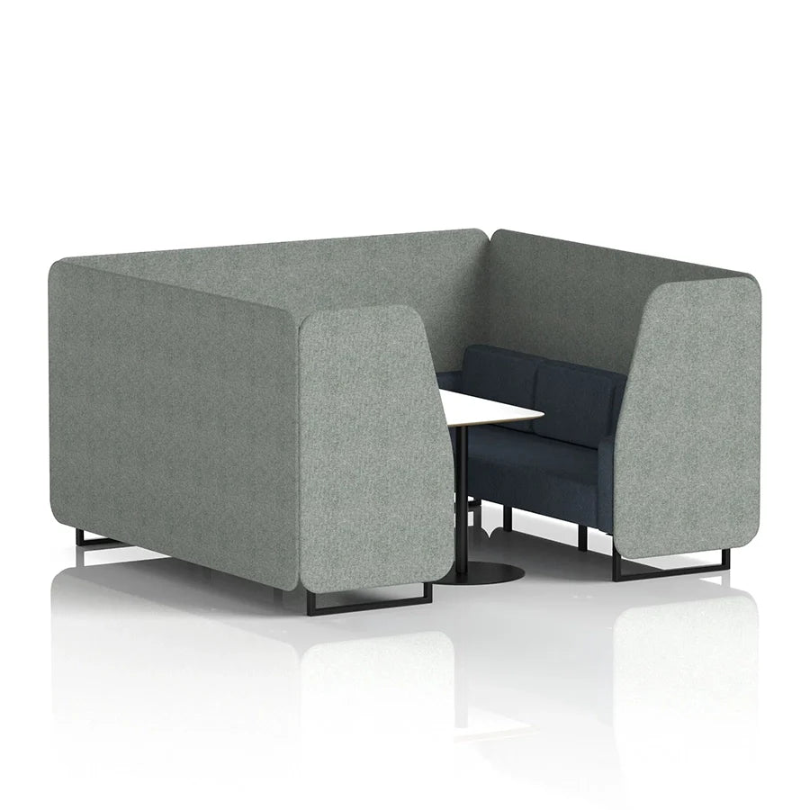 Brixworth Booth in Two Tone - 6 Seater with White Table