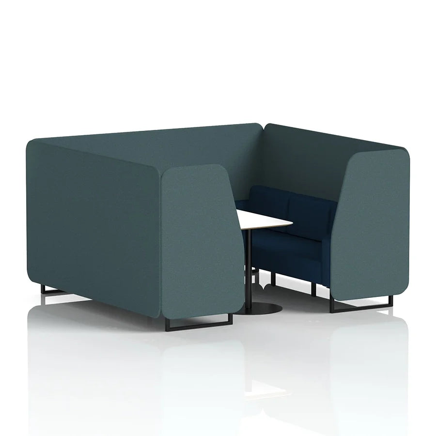 Brixworth Booth in Two Tone - 6 Seater with White Table