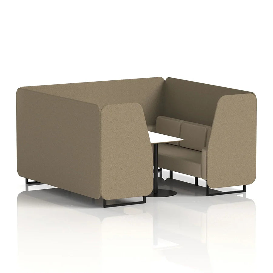 Brixworth Booth in Two Tone - 6 Seater with White Table