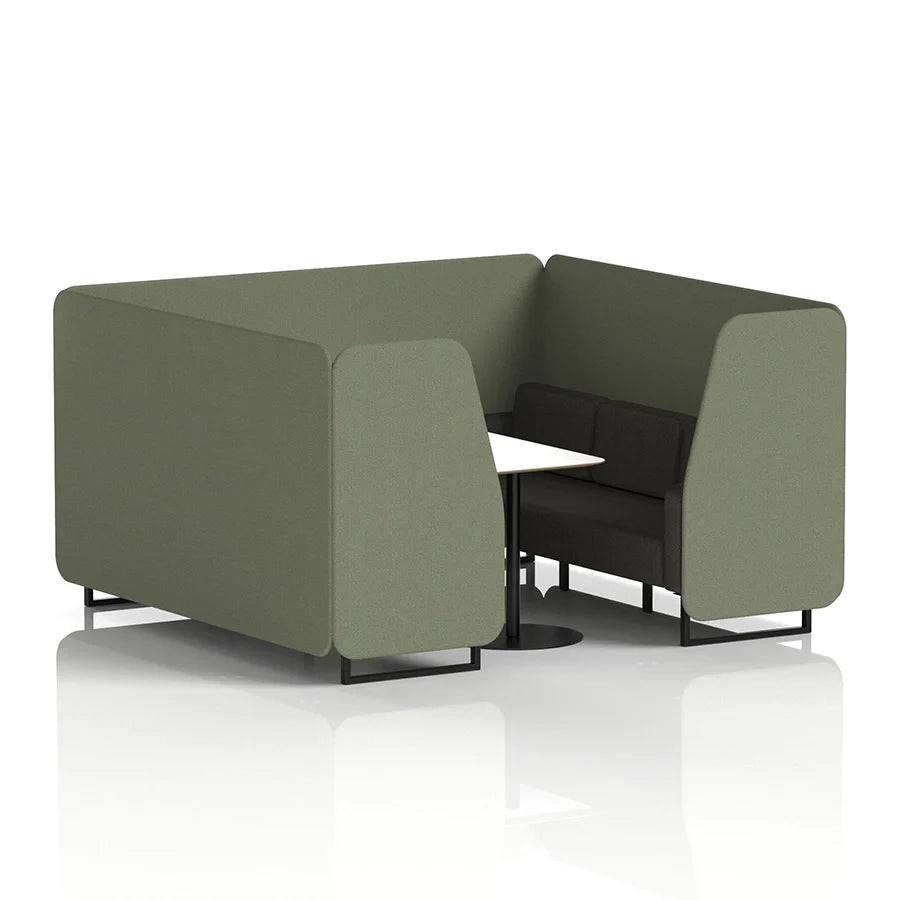 Brixworth Booth in Two Tone - 6 Seater with White Table