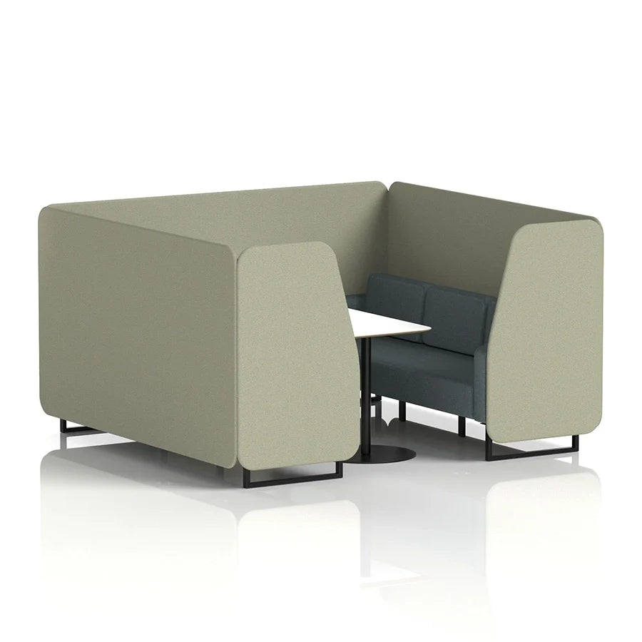 Brixworth Booth in Two Tone - 6 Seater with White Table