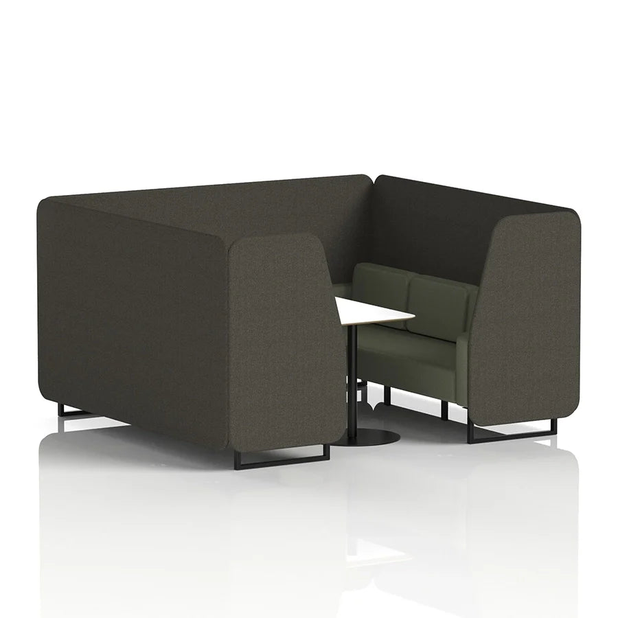 Brixworth Booth in Two Tone - 6 Seater with White Table