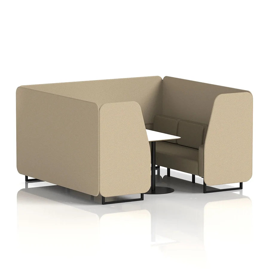 Brixworth Booth in Two Tone - 6 Seater with White Table