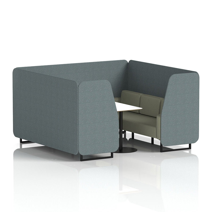 Brixworth Booth in Two Tone - 6 Seater with White Table
