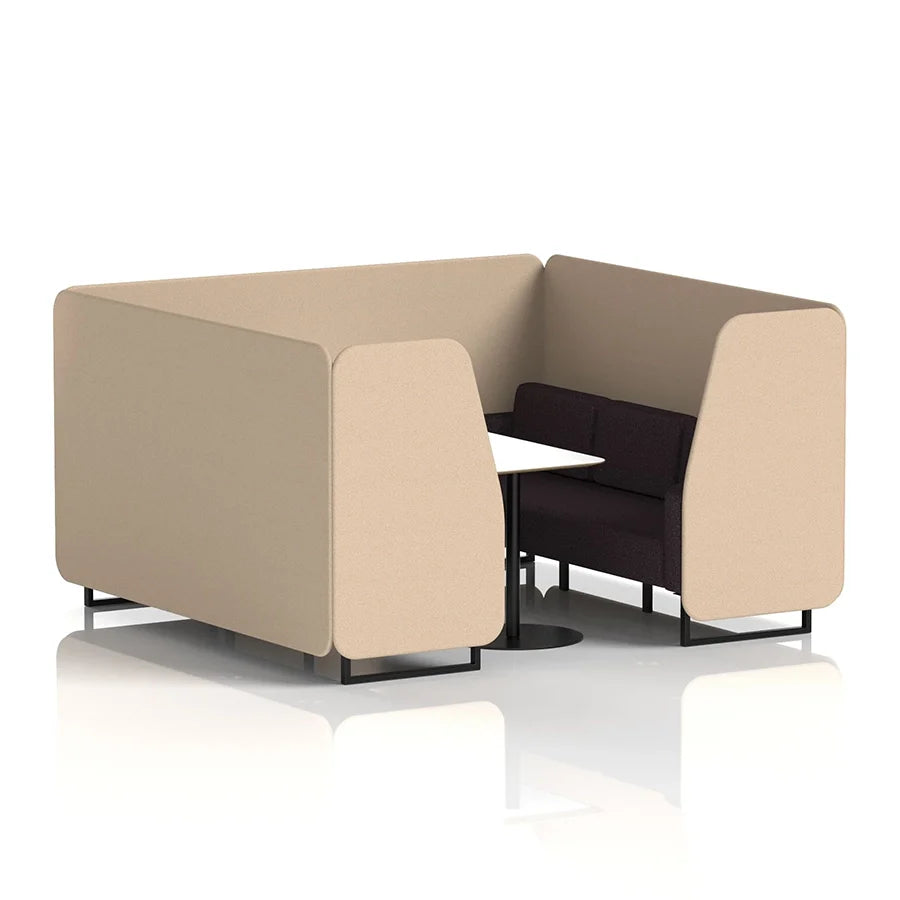Brixworth Booth in Two Tone - 6 Seater with White Table