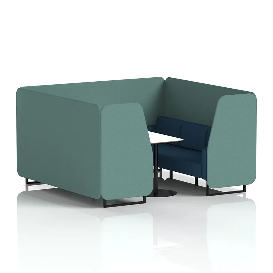 Brixworth Booth in Two Tone - 6 Seater with White Table