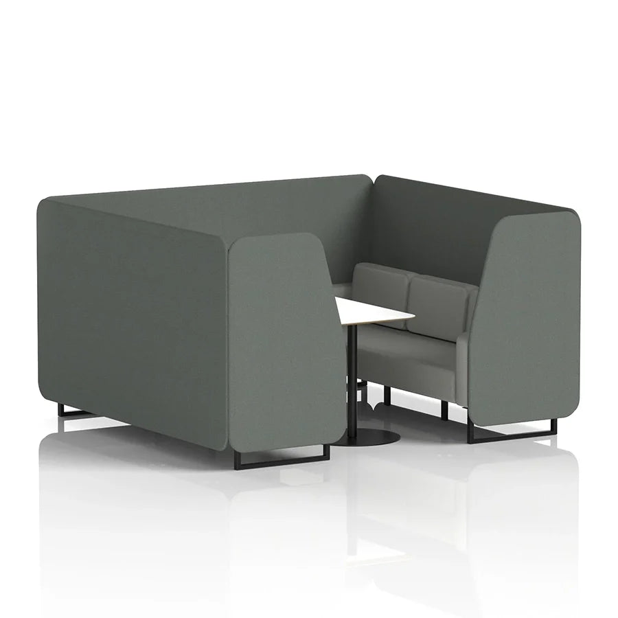 Brixworth Booth in Two Tone - 6 Seater with White Table