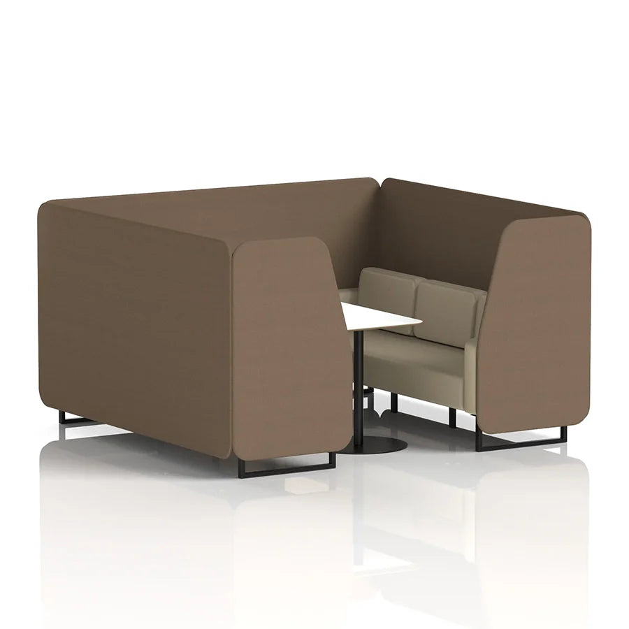 Brixworth Booth in Two Tone - 6 Seater with White Table