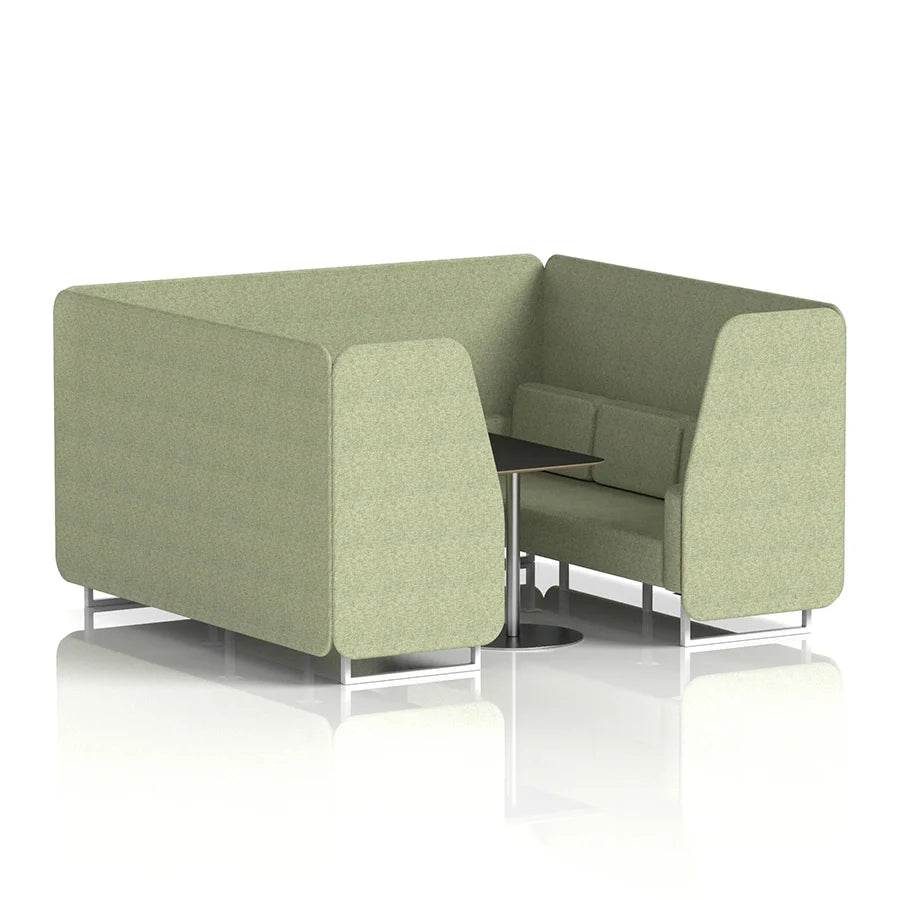 Brixworth Booth in Single Tone - 6 Seater with Black Table