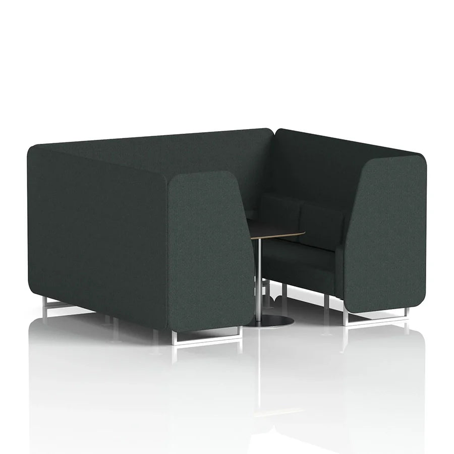 Brixworth Booth in Single Tone - 6 Seater with Black Table