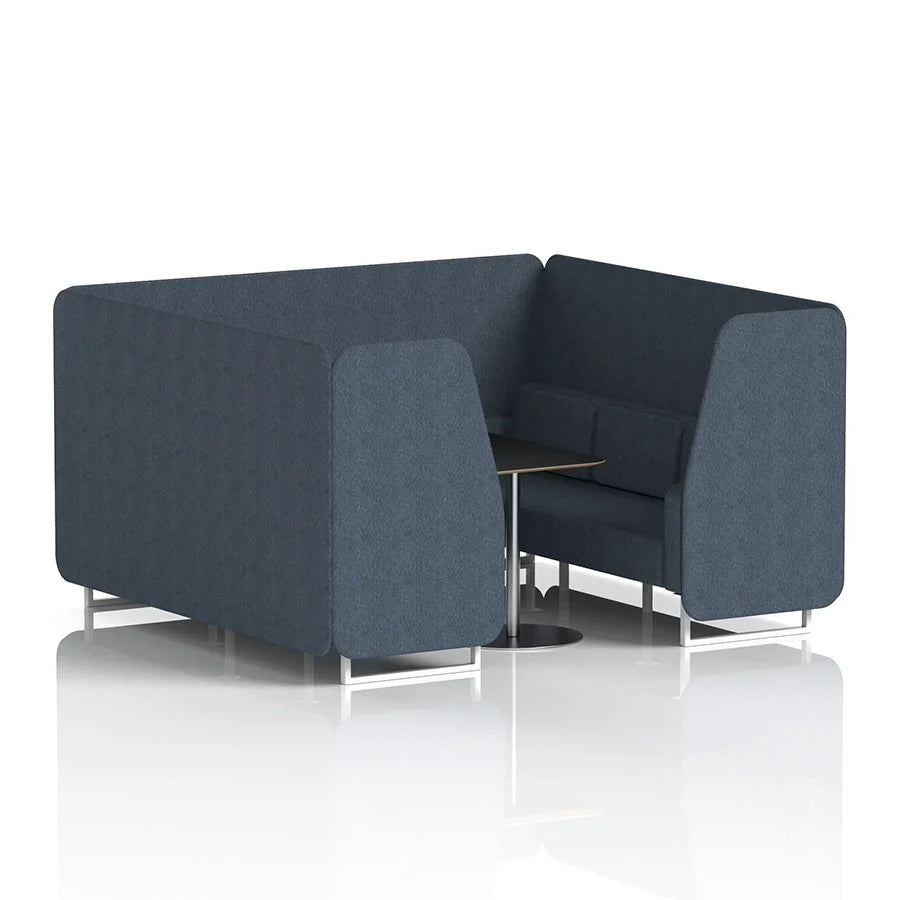 Brixworth Booth in Single Tone - 6 Seater with Black Table
