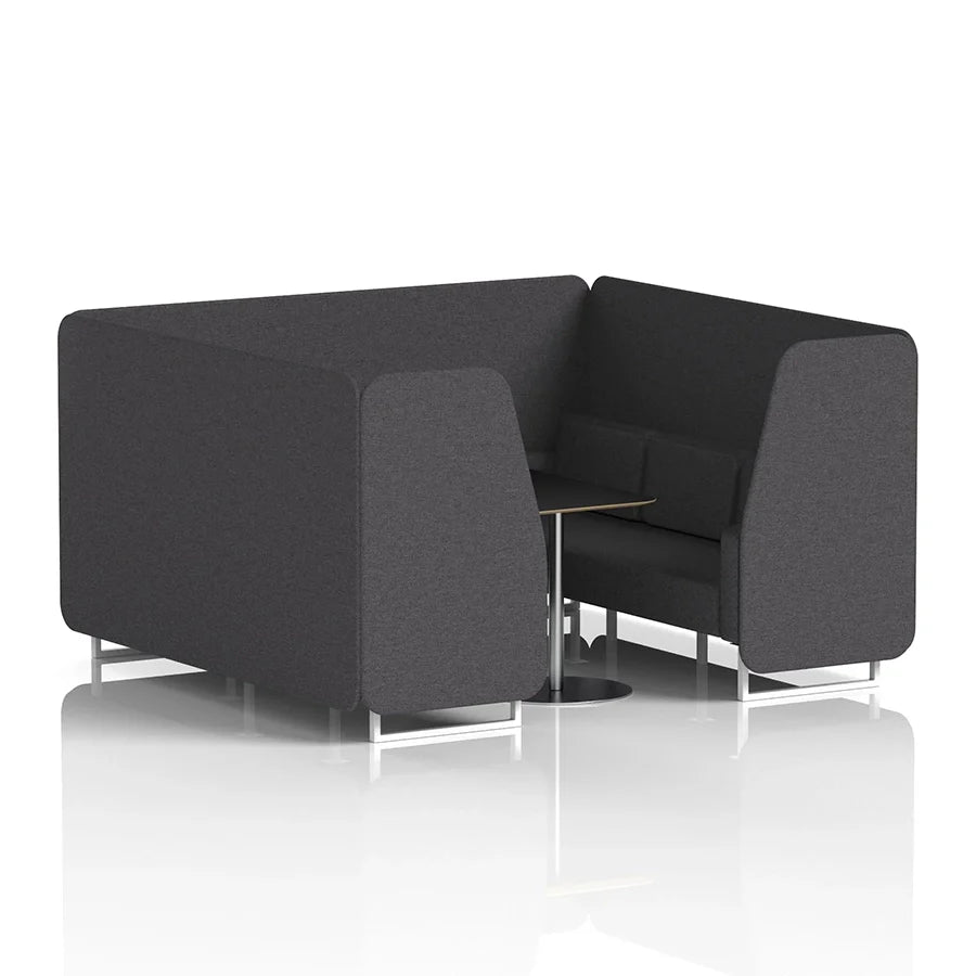 Brixworth Booth in Single Tone - 6 Seater with Black Table