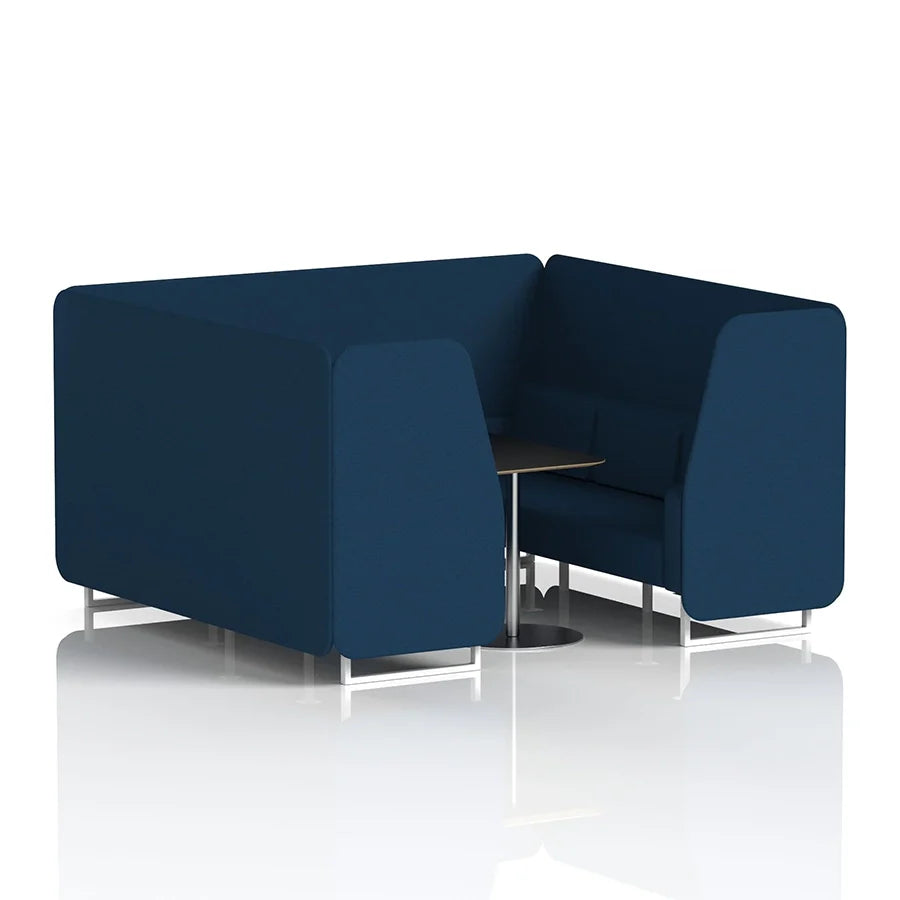 Brixworth Booth in Single Tone - 6 Seater with Black Table