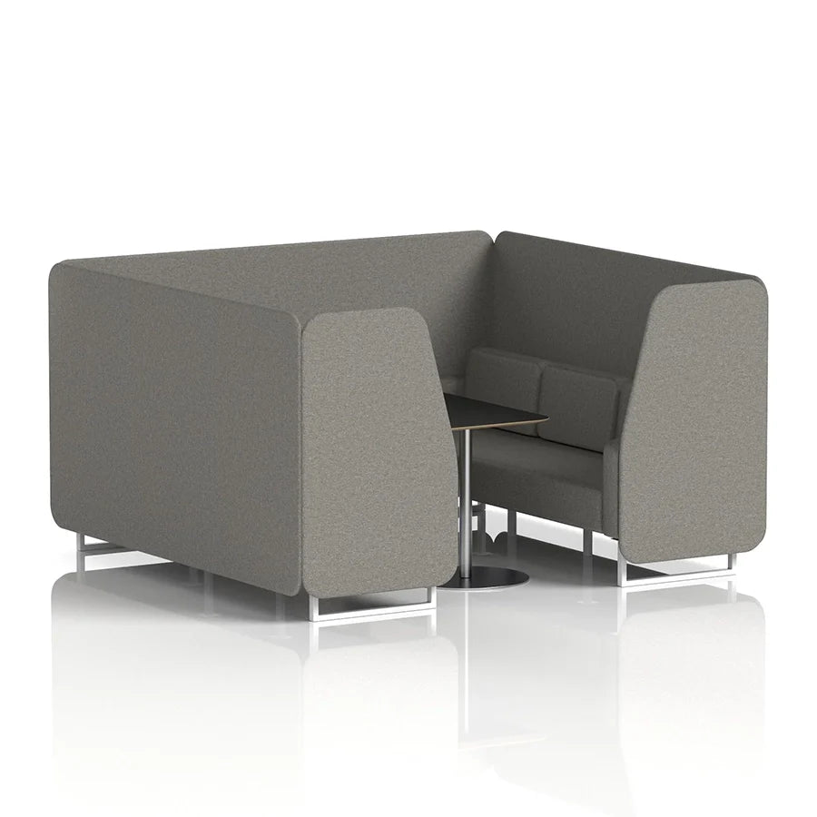 Brixworth Booth in Single Tone - 6 Seater with Black Table
