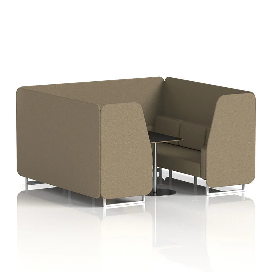 Brixworth Booth in Single Tone - 6 Seater with Black Table
