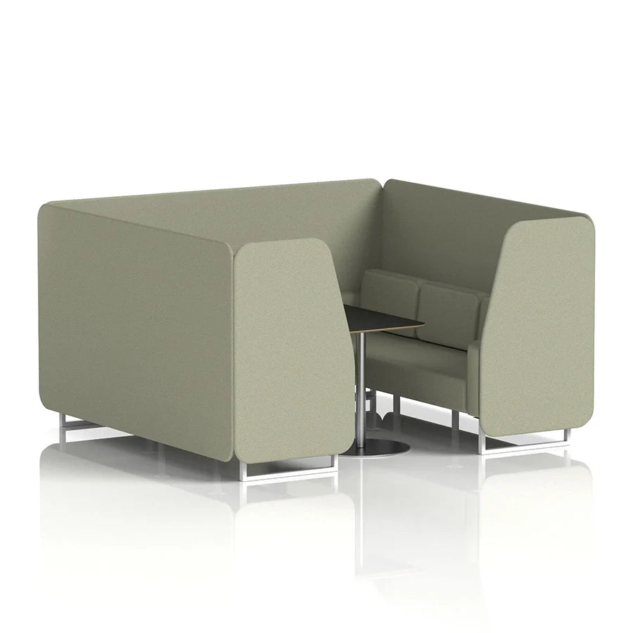 Brixworth Booth in Single Tone - 6 Seater with Black Table