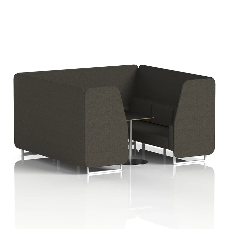 Brixworth Booth in Single Tone - 6 Seater with Black Table