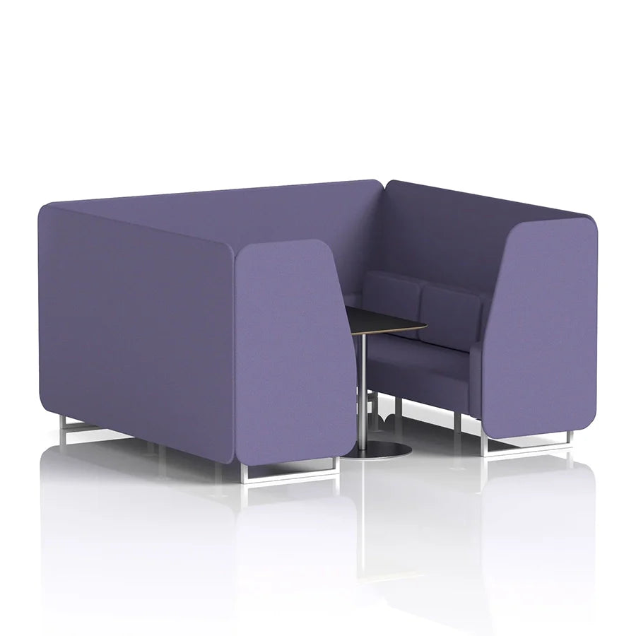 Brixworth Booth in Single Tone - 6 Seater with Black Table