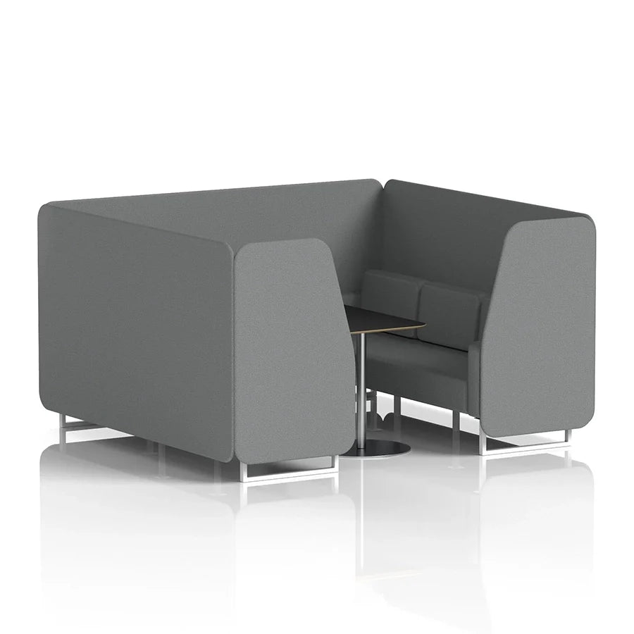 Brixworth Booth in Single Tone - 6 Seater with Black Table