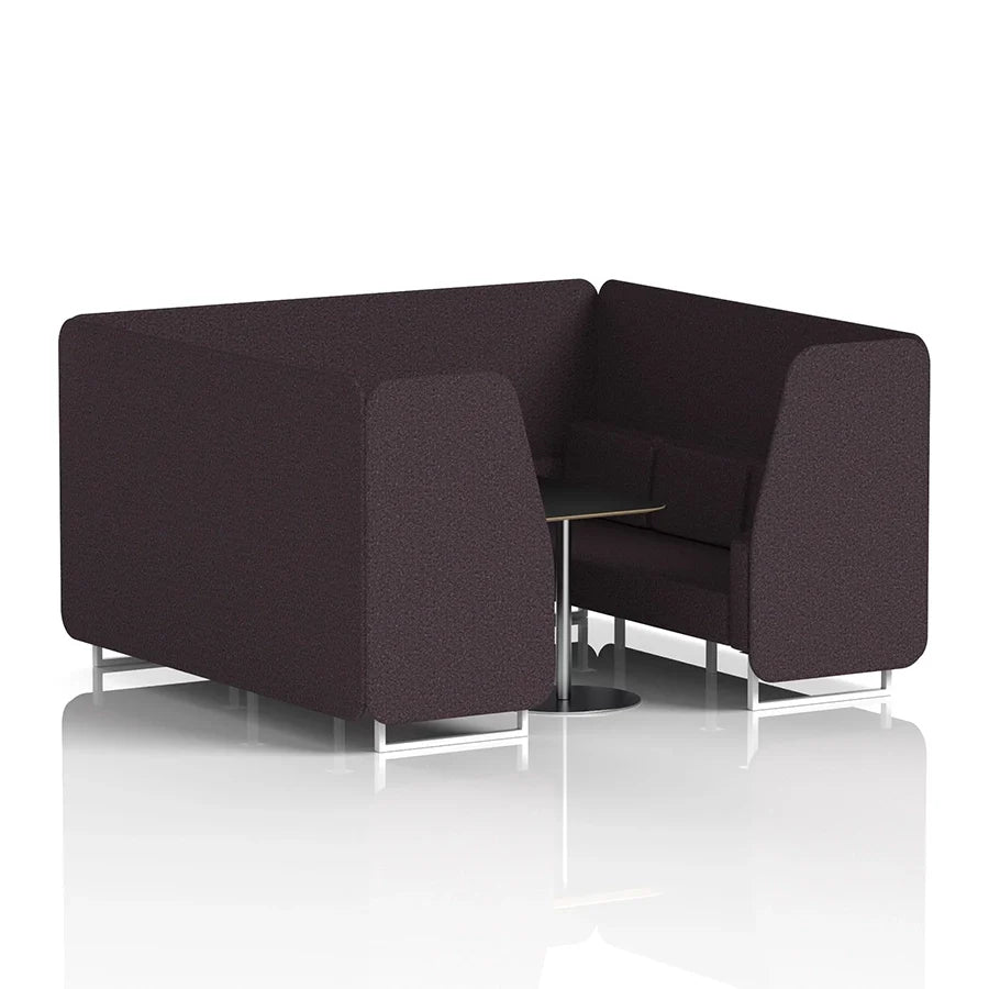 Brixworth Booth in Single Tone - 6 Seater with Black Table