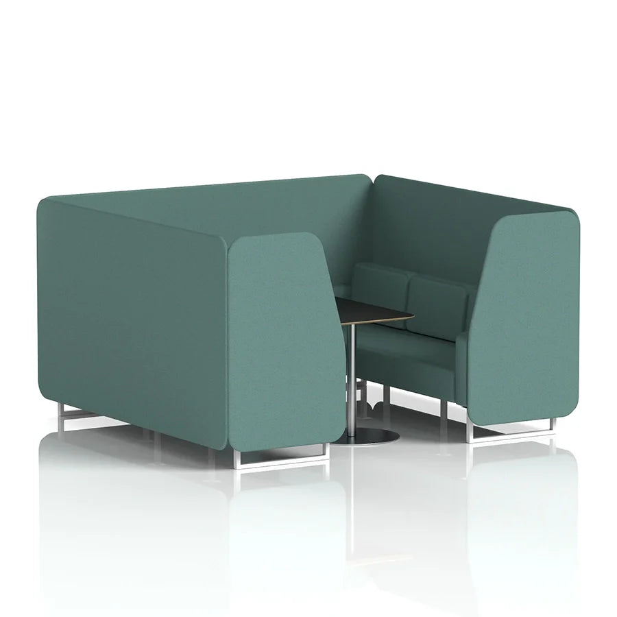 Brixworth Booth in Single Tone - 6 Seater with Black Table