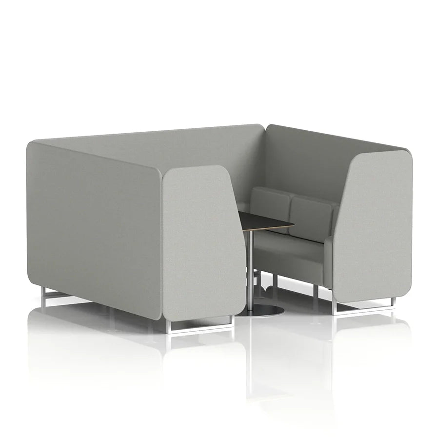 Brixworth Booth in Single Tone - 6 Seater with Black Table