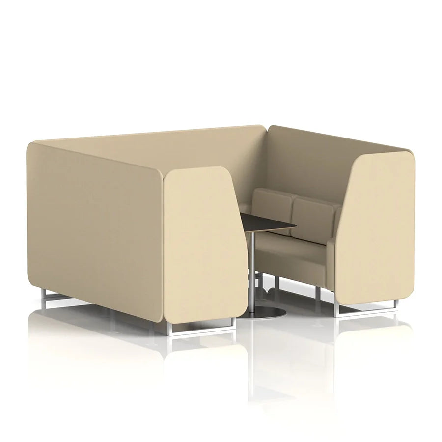 Brixworth Booth in Single Tone - 6 Seater with Black Table