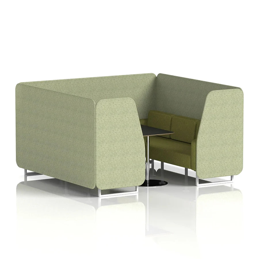 Brixworth Booth in Two Tone - 6 Seater with Black Table