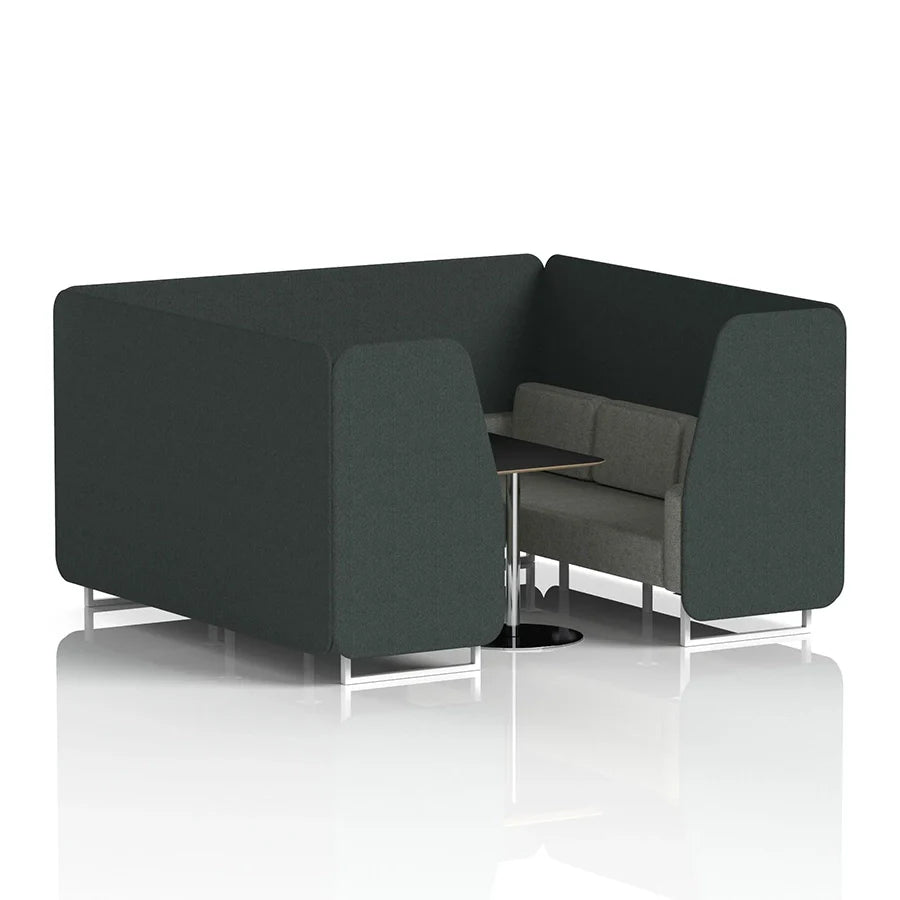 Brixworth Booth in Two Tone - 6 Seater with Black Table