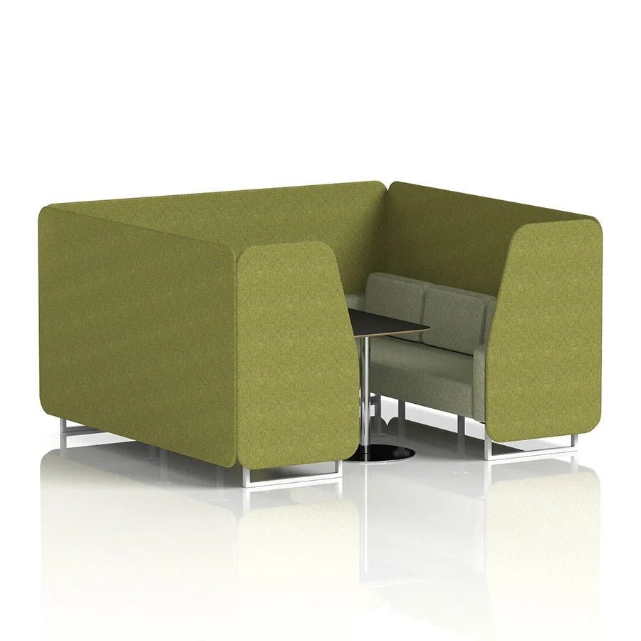 Brixworth Booth in Two Tone - 6 Seater with Black Table