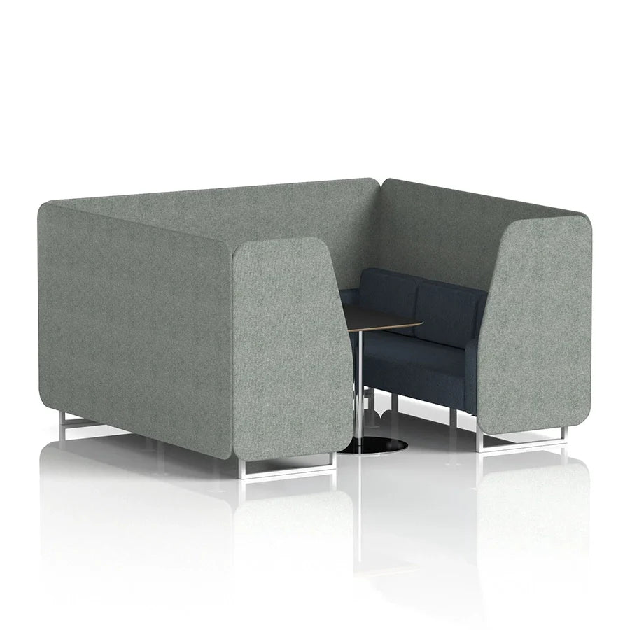 Brixworth Booth in Two Tone - 6 Seater with Black Table