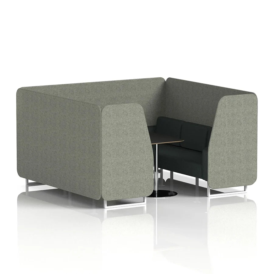 Brixworth Booth in Two Tone - 6 Seater with Black Table