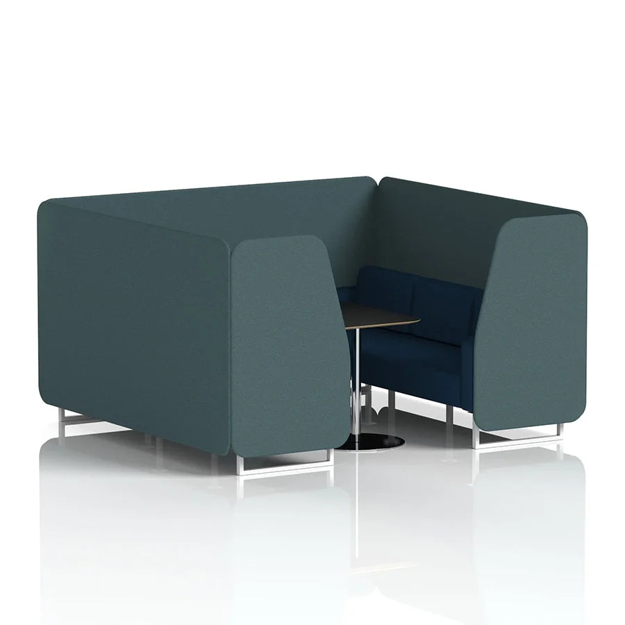 Brixworth Booth in Two Tone - 6 Seater with Black Table
