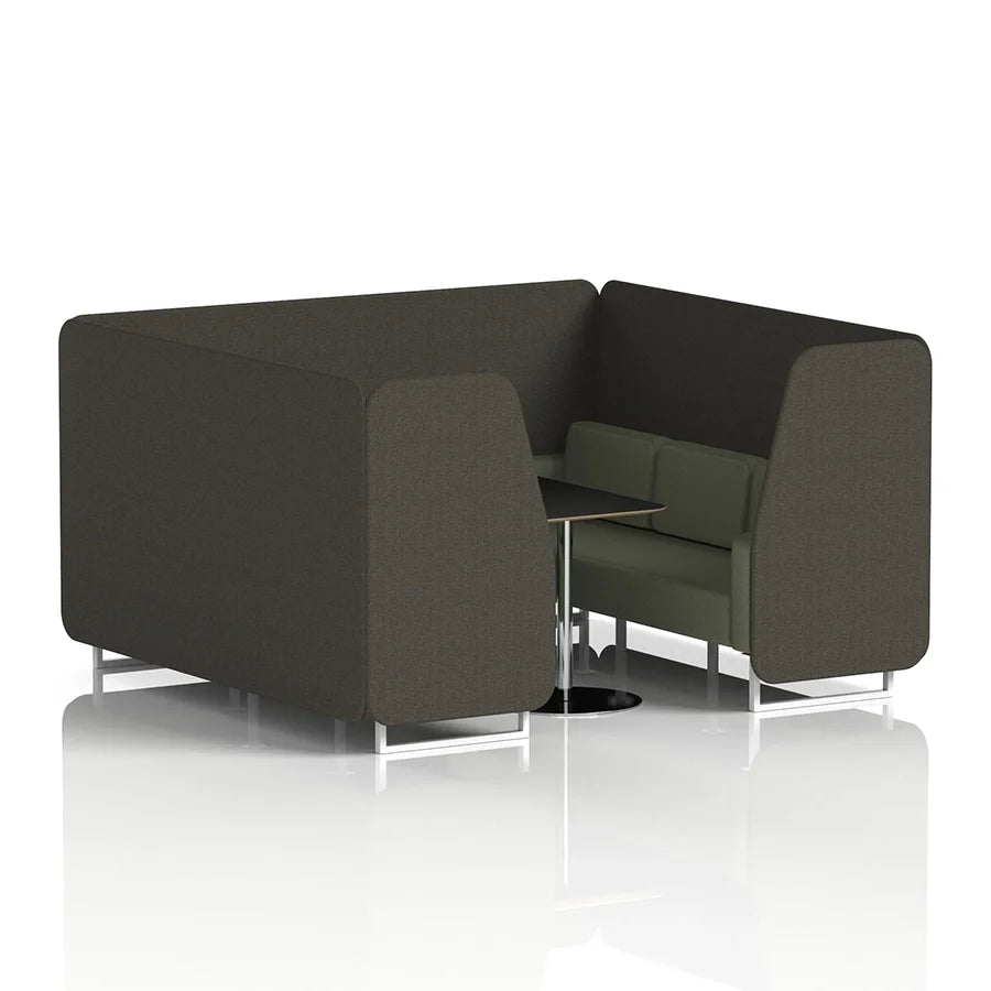 Brixworth Booth in Two Tone - 6 Seater with Black Table