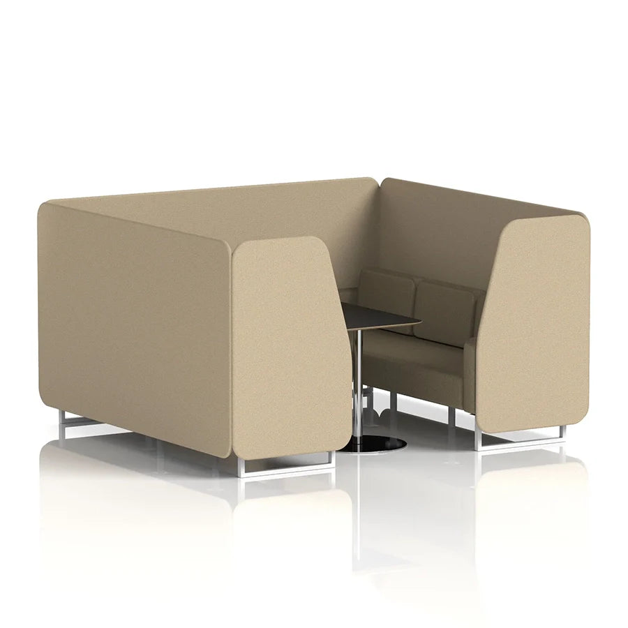Brixworth Booth in Two Tone - 6 Seater with Black Table