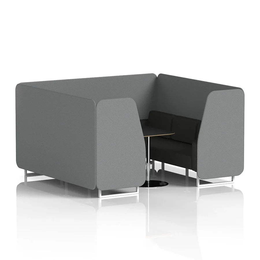 Brixworth Booth in Two Tone - 6 Seater with Black Table