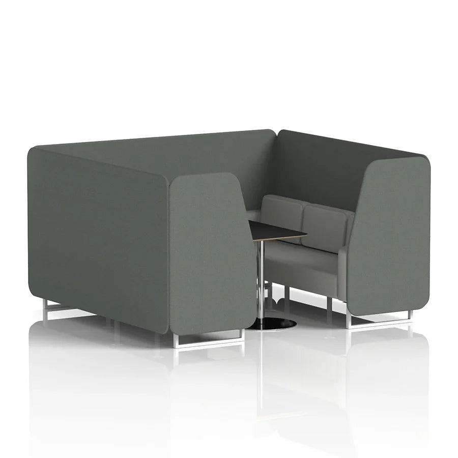 Brixworth Booth in Two Tone - 6 Seater with Black Table